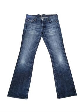 7 FOR ALL MANKIND Bootcut Blue Wash Jeans Womens Size 30 Y2K Stretch Denim